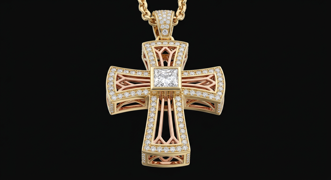 Two-Tone Cross Pendant