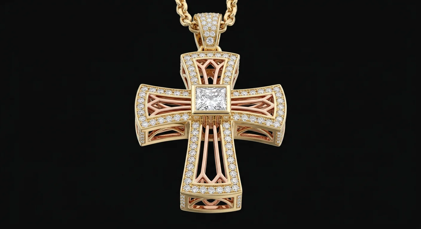 Two-Tone Cross Pendant